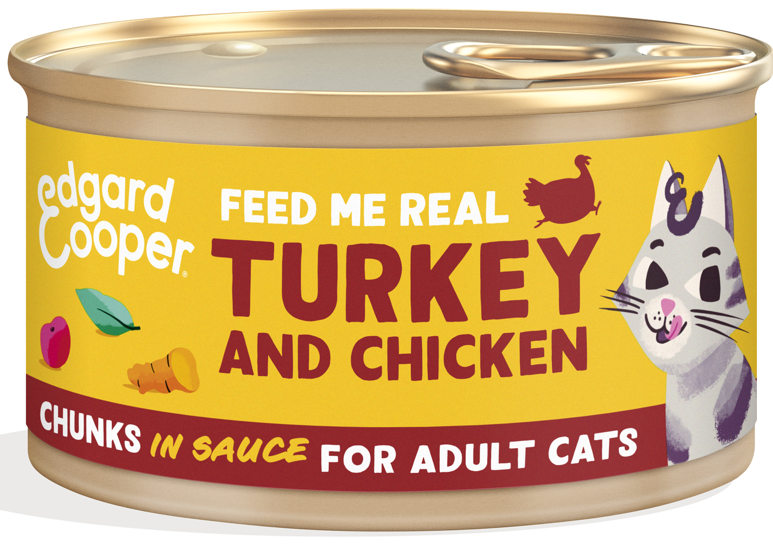 Edgard & Cooper Cat Chunks In Sause, Adult Kalkoen/Kip Kattenvoer