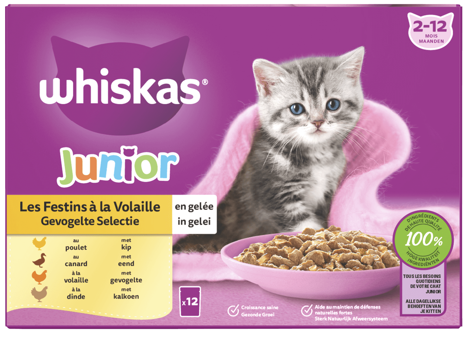Whiskas Junior Gevogelte In Gelei Kattenvoer