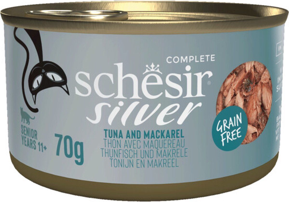 Schesir Cat Silver Tonijn & Makreel 70gr Kattenvoer