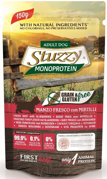 Stuzzy Pouch Monoproteã¯Ne Rundvlees Met Bosbessen Hondenvoer