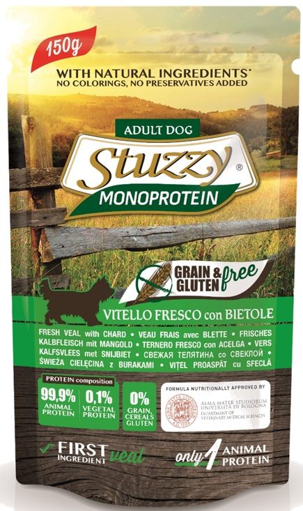 Stuzzy Pouch Monoproteã¯Ne Kalfsvlees Met Snijbiet Hondenvoer