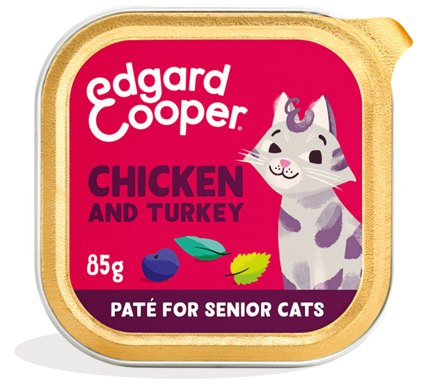 Edgard & Cooper Senior Pate Kip & Kalkoen Kattenvoer