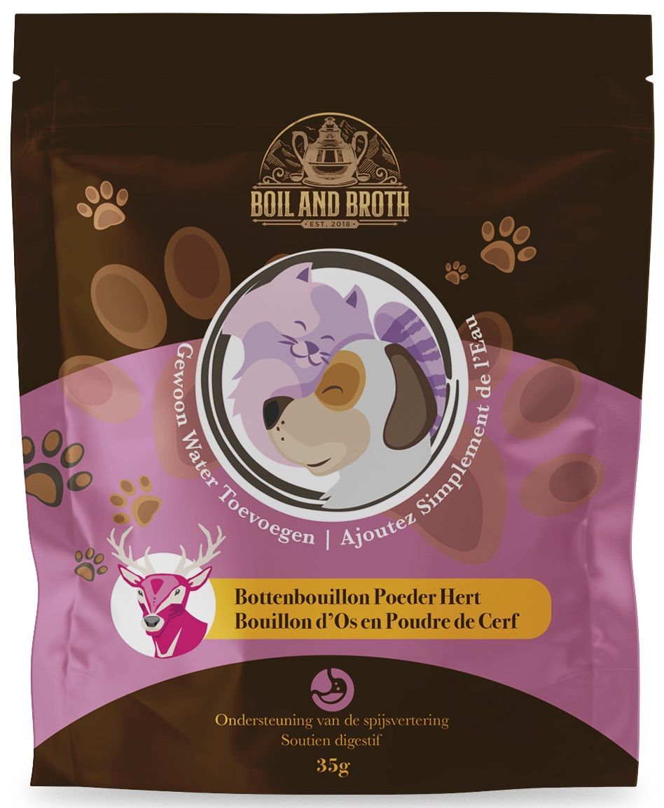 Boil & Broth Bottenbouillon Poeder Van Hert Hondenvoer