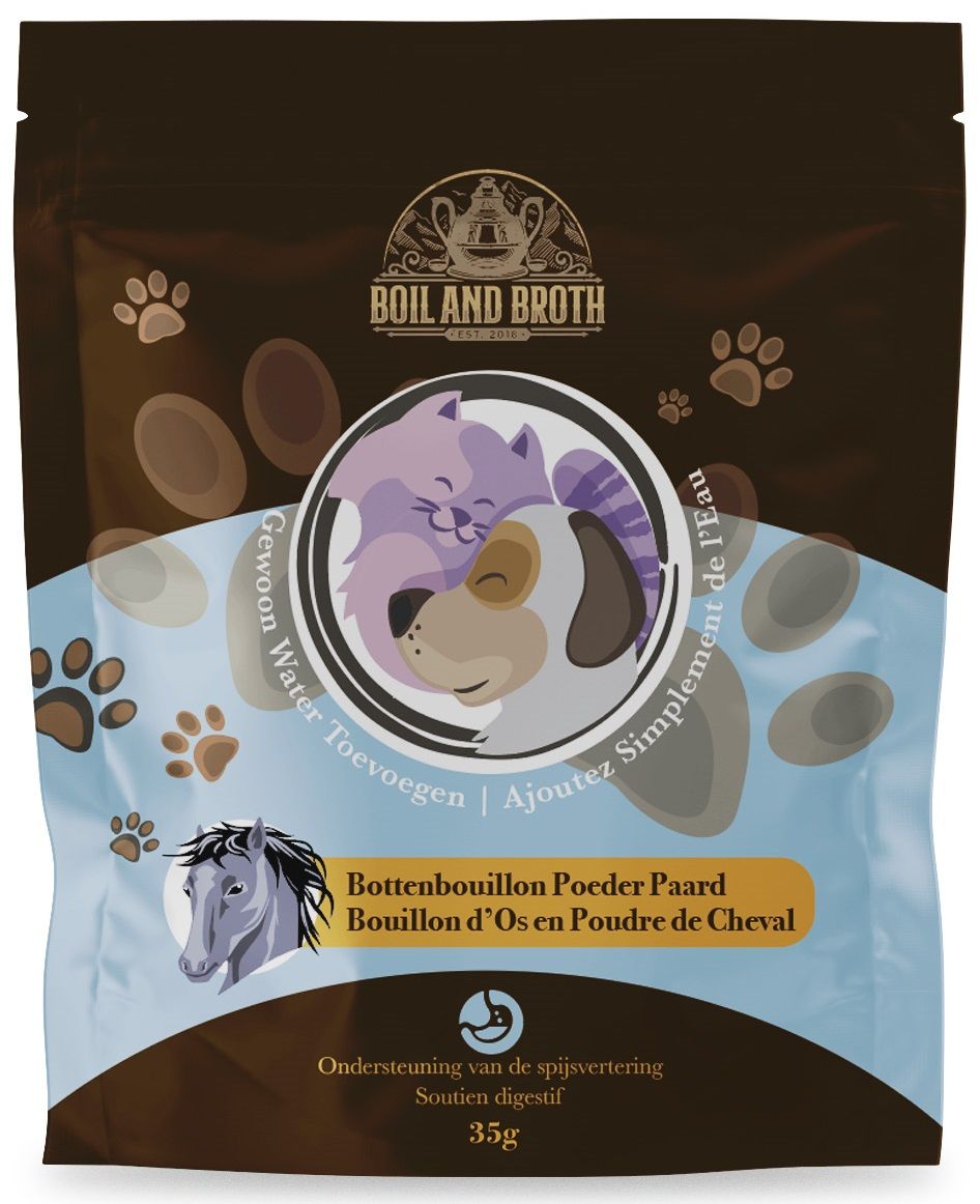 Boil & Broth Bottenbouillon Poeder Van Paard, Hondenvoer