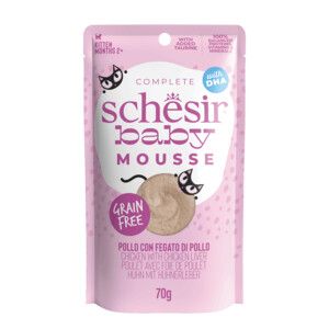 Schesir Cat Baby Kitten Kip & Lever Mousse 70gr Kattenvoer