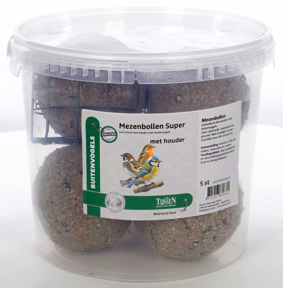 Tijssen Emmer Mezenbollen Super 5stuks, Met Houder