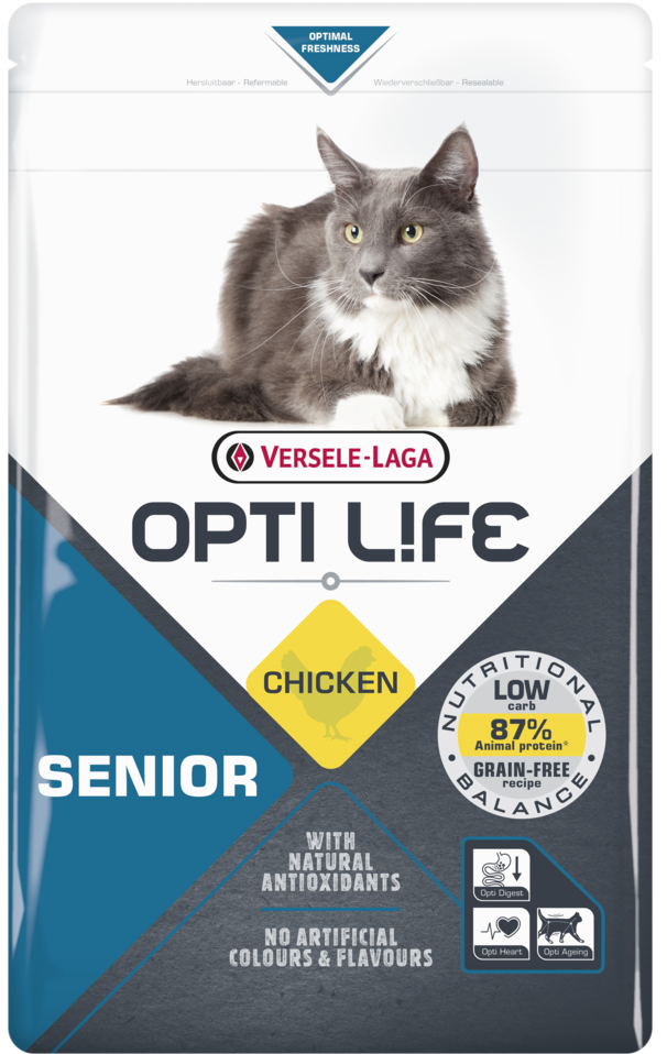 Opti Life Cat Senior Kip Kattenvoer