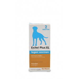 No Worm Exitel Plus XL Voor Honden Vanaf 17,5 Kg 2 Tabletten