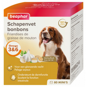 Beaphar Schapenvet Mini Bonbons Met Knoflook Voor De Hond 3 Verpakkingen