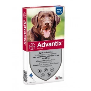 Advantix 400/2000 Voor Honden Van 25 Tot 4 Pipetten