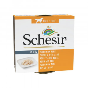 Schesir Kipfilet Met Aloë (Jelly) Nat Hondenvoer (Blikjes) 1 Tray ( )