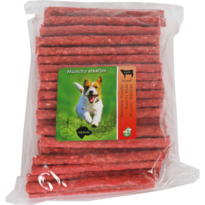 Boon Munchy Runderhuid Staafjes Rood Hondensnack 100 Staafjes Hondenvoer