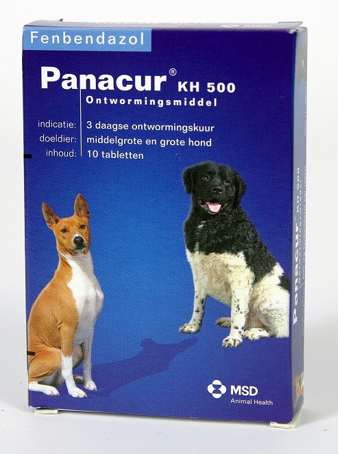 Panacur 500 Ontwormingsmiddel Voor Middelgrote En Grote Honden 10 Tabletten