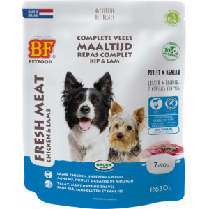 Biofood BF Petfood Vleesvoeding Kip Met Lam Hondenvoer (Portieverpakkingen)