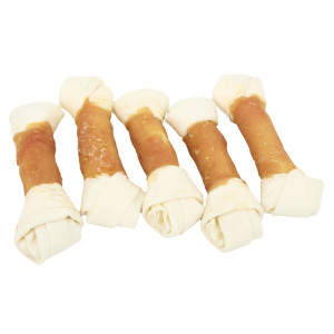 Brekz Buffelhuid Knoopbeen Met Kip 12,5 Cm 5 Stuks Hondenvoer