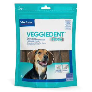 Virbac Veggiedent Kauwstrips Hond M 10 (15 St). 1 Verpakking
