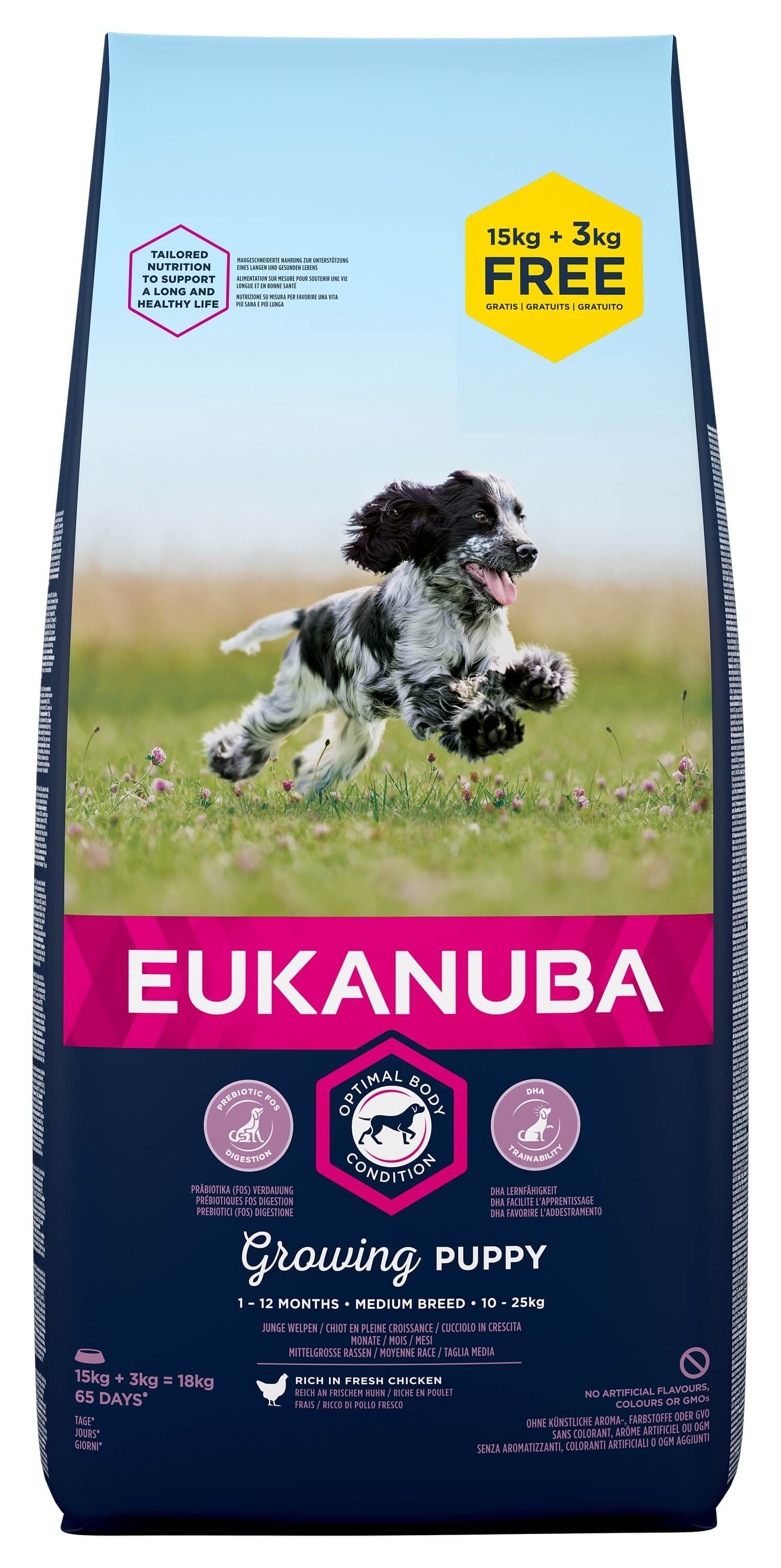 Eukanuba Puppy Medium Kip Hondenvoer 15 +