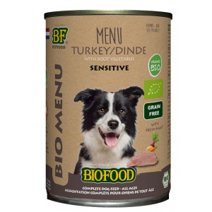BF Petfood Biofood Organic Sensitive Kalkoen Bio Menu Natvoer Hond (Blik )