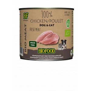 BF Petfood Biofood Organic 100% Kippenvlees Natvoer Hond & Kat (Blik )