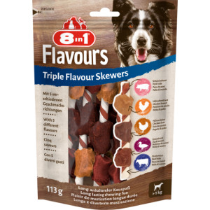 8in1 Triple Flavour Skewers Hondensnacks 6 Verpakkingen