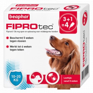 Beaphar Fiprotec Spot On Voor Honden Van 10 Tot 12 Pipetten