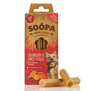 Soopa Dental Sticks Met Cranberry & Zoete Aardappel Hondensnack Per Stuk Hondensnacks