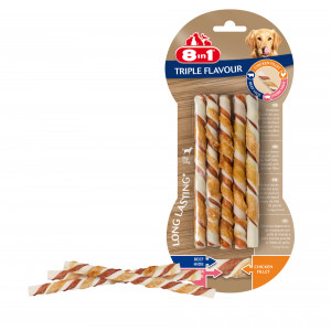 8in1 Triple Flavour Sticks Hondensnacks 3 Verpakkingen