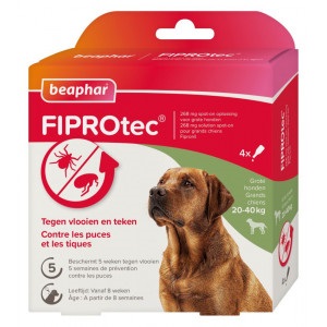 Beaphar Fiprotec Spot On Voor Honden Van 20 Tot 8 Pipetten