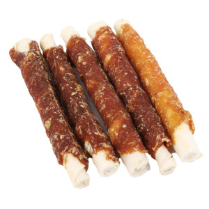 Brekz Rawhide Dog Chews Runderhuid Rolsticks Met Kip (17 Cm) 5 Stuks Hondenvoer