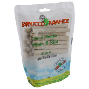 Farm Food Rawhide Dental Munchie Heart & Rice 35 Stuks 5 Zakken Hondenvoer