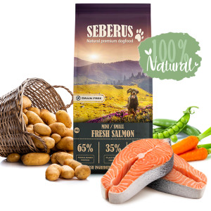 Seberus Mini/Small W/Fresh Salmon Natuurlijk Graanvrij Hondenvoer