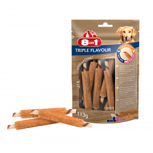 8in1 Triple Flavour Ribs Hondensnacks 3 Verpakkingen