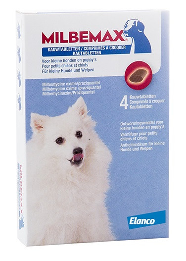 Milbemax Kauwtabletten Kleine Honden En Puppies 4 Tabletten