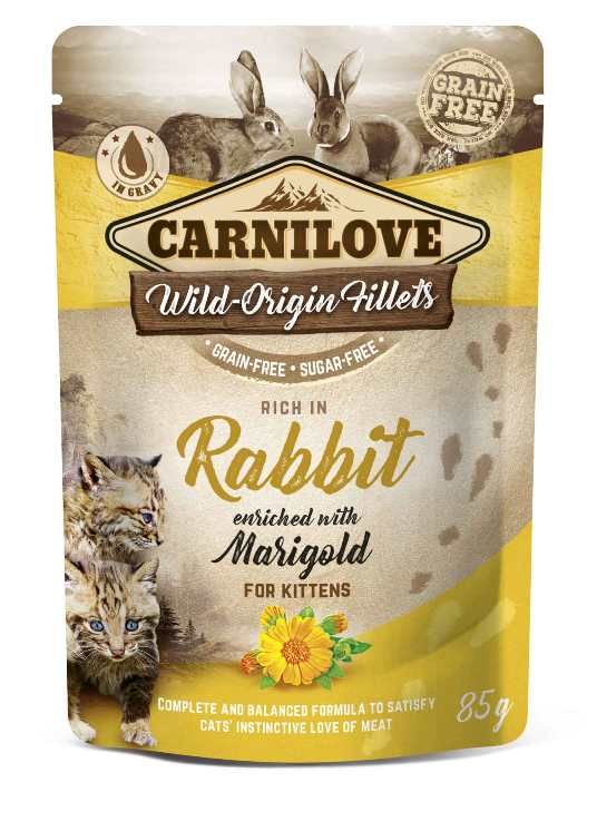 Carnilove - Pouch Konijn verrijkt met Goudsbloem, Kitten