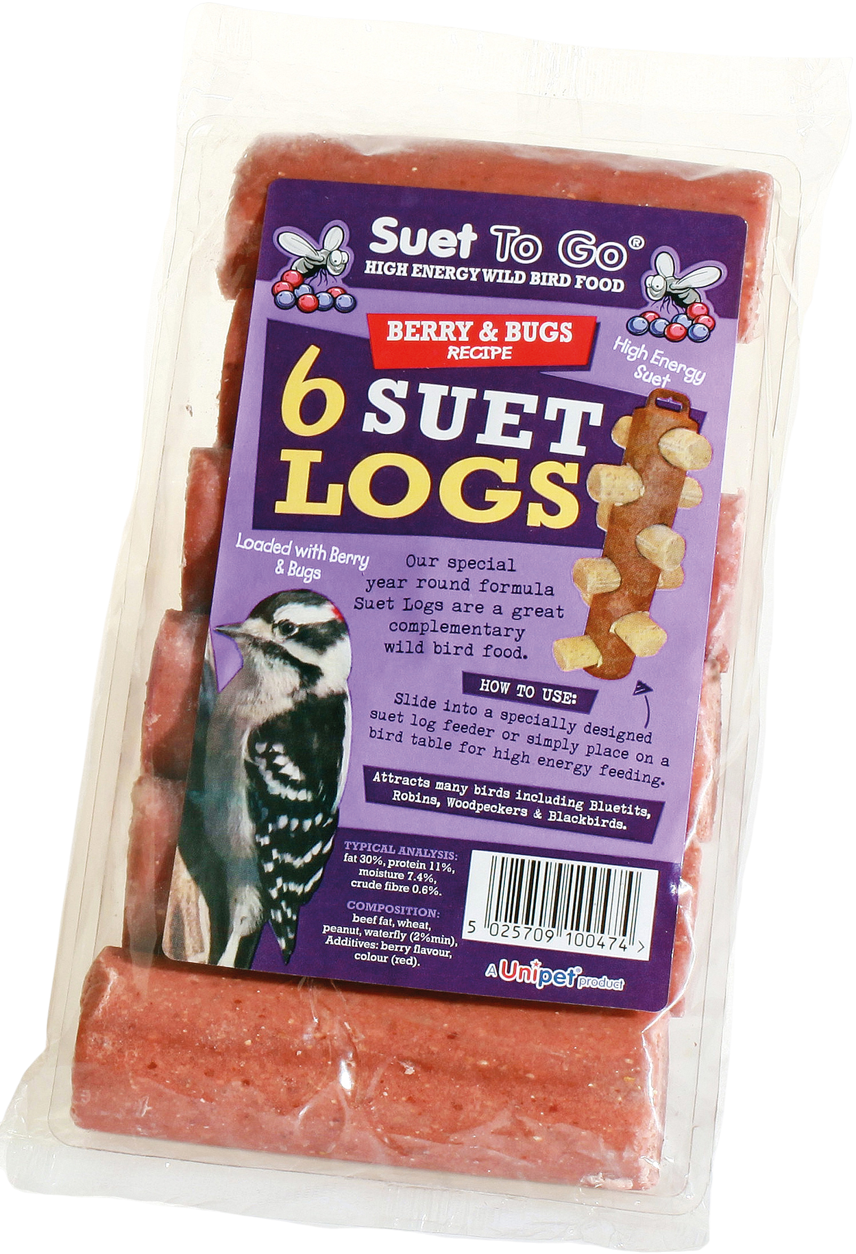 Suet To Go - Vetstaven Bessen & Insecten