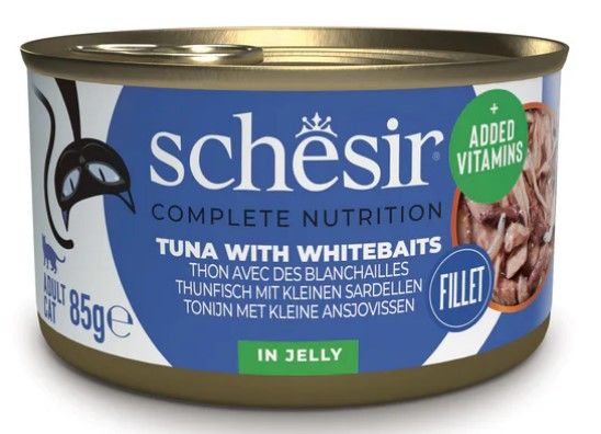 Schesir Complete Nutrition – Tonijn met kleine Ansjovissen in Jelly, 85gr